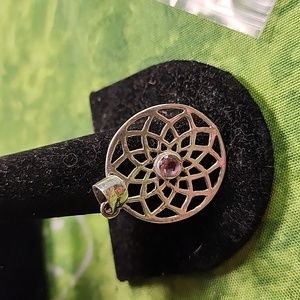 NWOT Sterling silver with amethyst stone beautiful pendant.